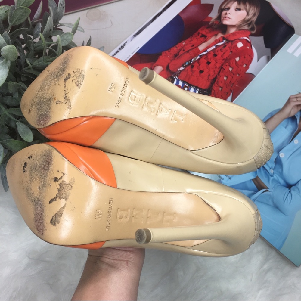 L.A.M.B Janey Mixed-Media Pump / Naked/Orange - Picture 5 of 5